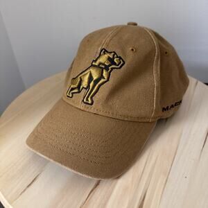 Mack Truck Bulldog SnapBack Hat Logo Khaki Gold Brown Vintage Cap H3 Headwear